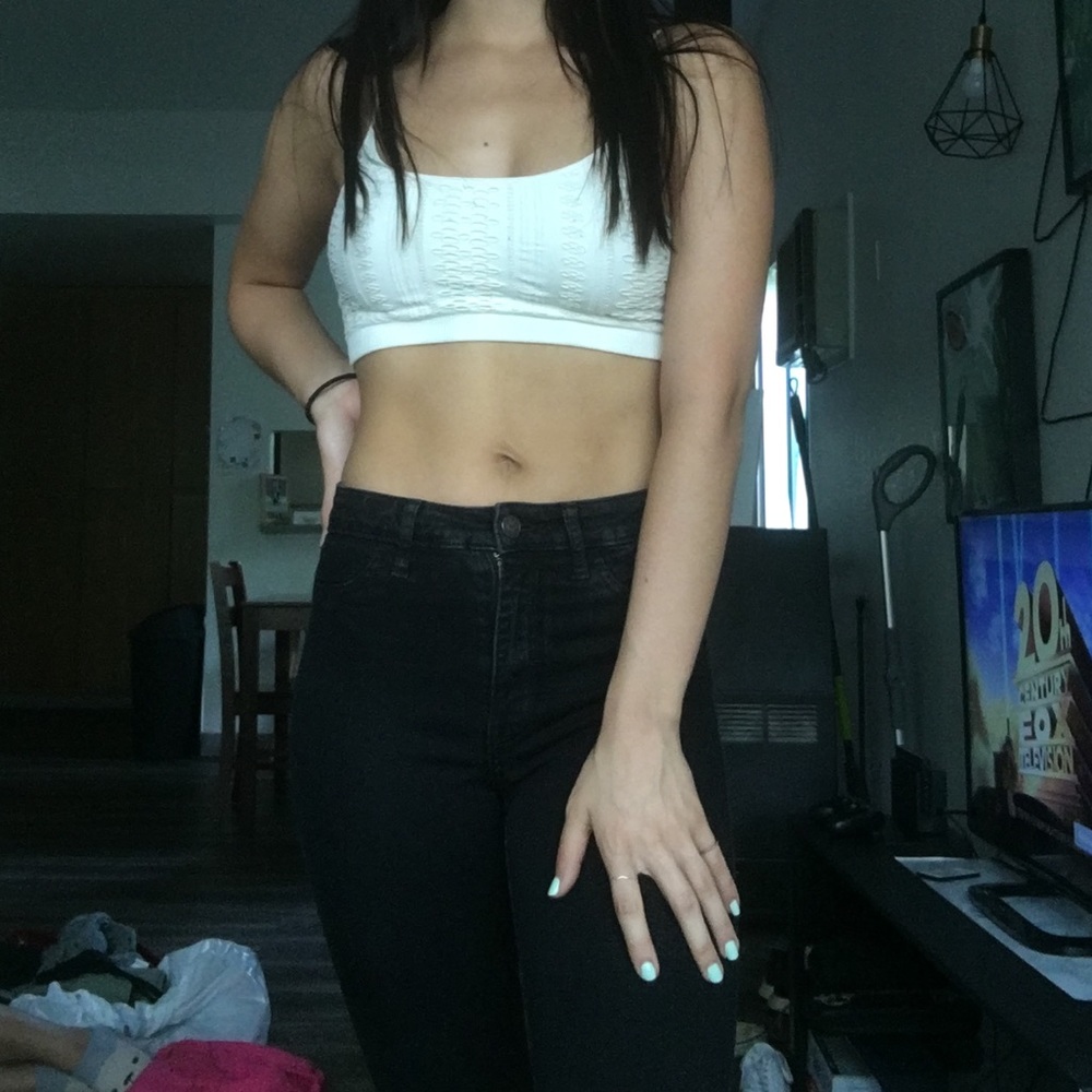 High waisted black skinny jeans